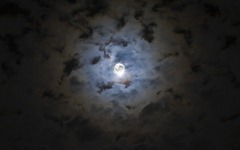 Full moon covered by a layer of clouds, 31 Oct 2009, Portugal