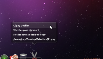 Clippy Docklet in action.