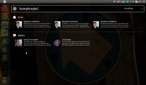 Gwibber Lens in Ubuntu 11.04 returning results