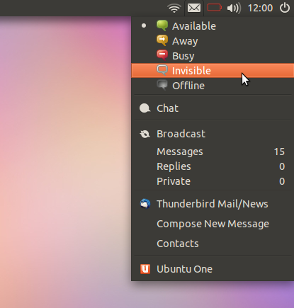 Messaging Menu in Ubuntu 11.10 Messaging Menu in Ubuntu 11.10