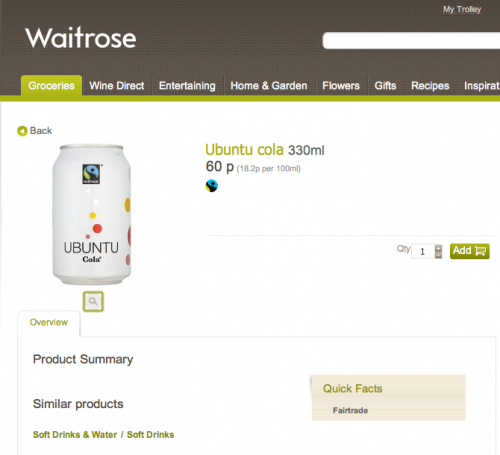 ubuntu cola for sale in waitrose uk