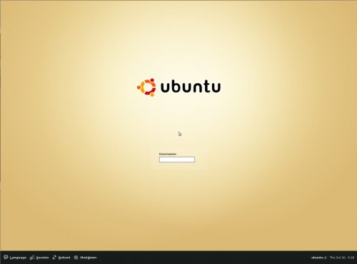 login screen