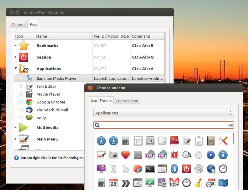 GNOME Pie Icon Seclection GNOME Pie Icon Seclection