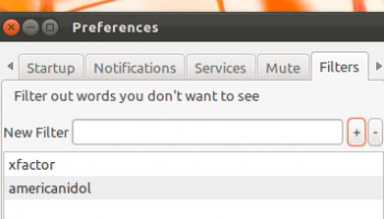 tweet word filtering in Turpial
