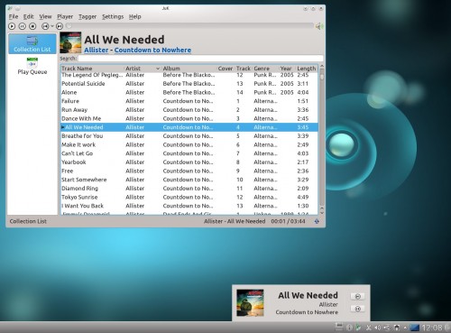 juk and notifications in kubuntu