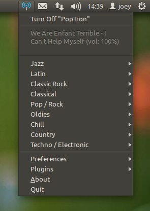 radiotray 1.7.1 in Ubuntu 11.10 Radiotray 1.7.1 running on Ubuntu 11.10