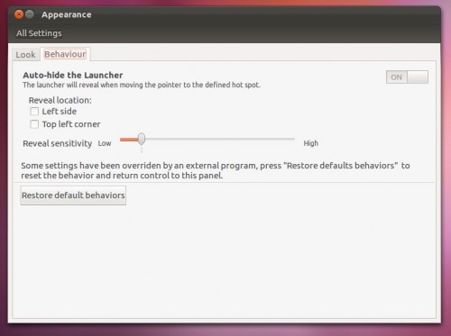 Appearance Settings in Ubuntu 12.04 Precise