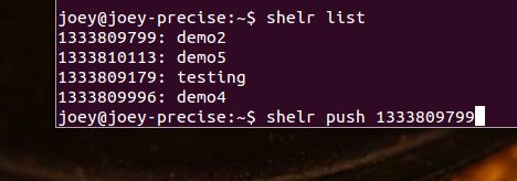 Shelr List and Push commands Shelr List and Push commands