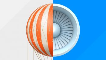 Balloon and airplane 