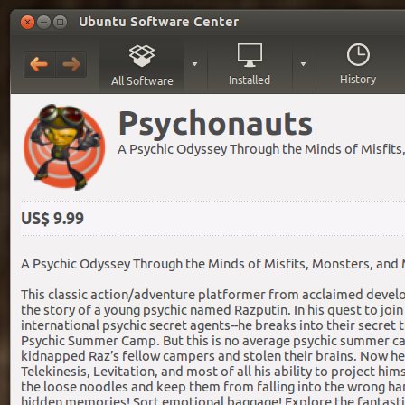 Psychonauts In the Software Center