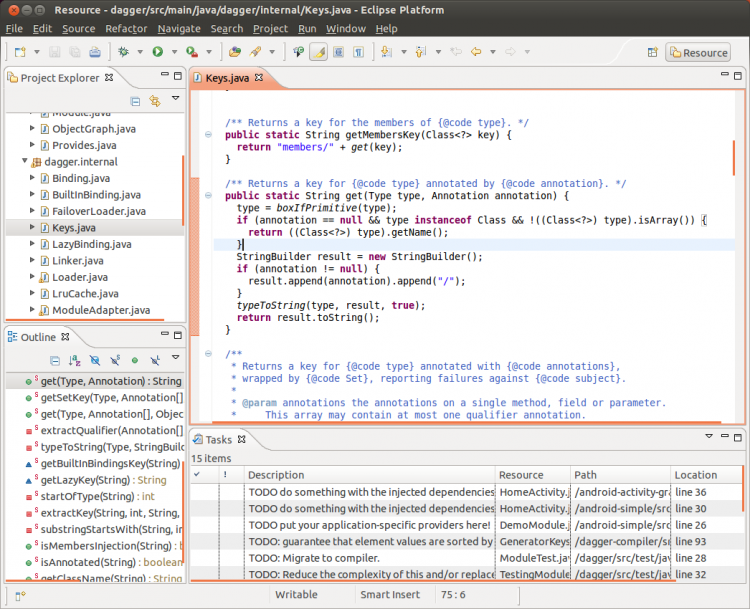 Java project loaded in Ecliipse