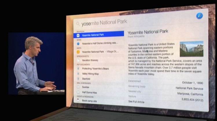 Demo of Spotlight in Yosemite (via macrumors)