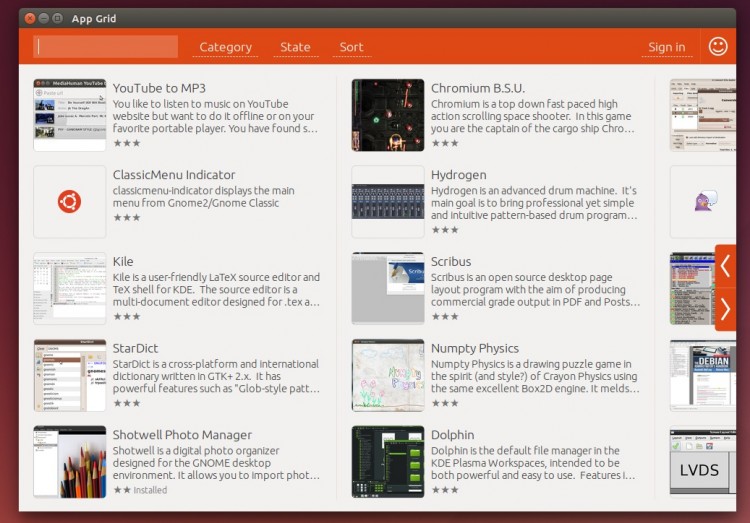 app grid main view