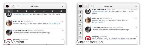 corebird layout changes