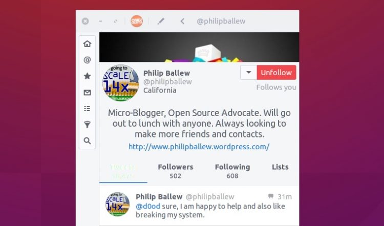 viewing a tweet profile