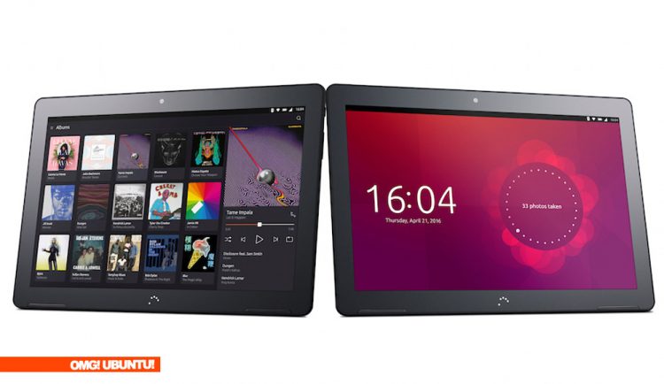 Bq Ubuntu tablet in landscape