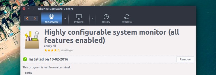 conky-all package on ubuntu software center