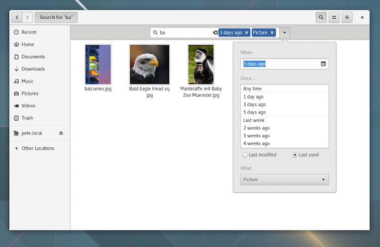 nautilus in gnome 3.20