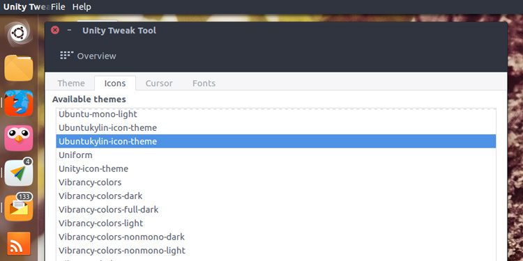 Unity Tweak Tool Icon Section