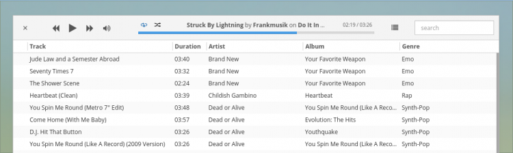 museek music player library mode
