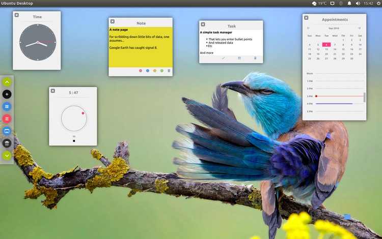 plexydesk widgets running on ubuntu