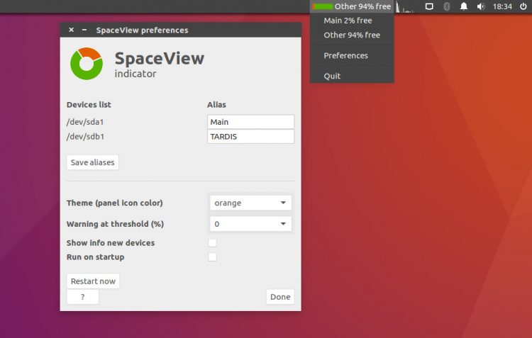 space view indicator for Ubuntu