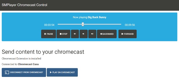 emplayer chromecast control
