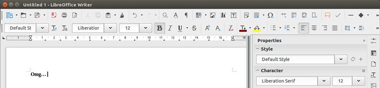 Default LibreOffice Toolbar Layout