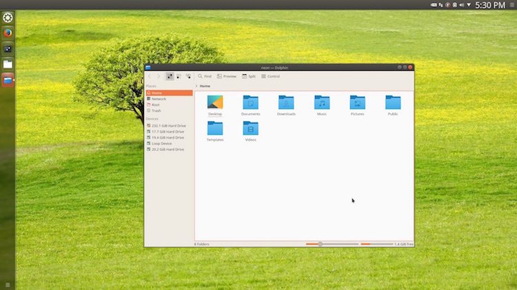 unity kde plasma theme layout