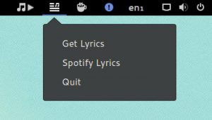 get lyrics menu