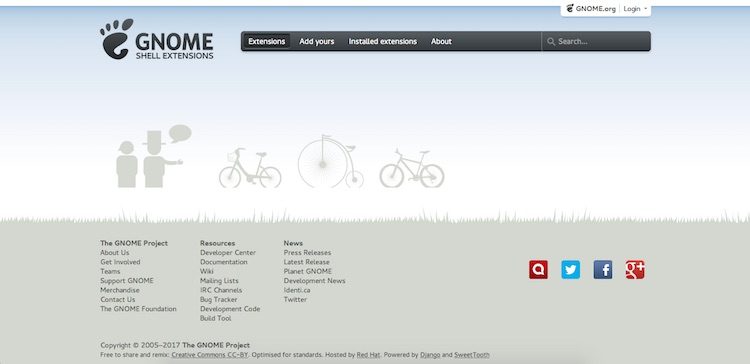 gnome extension website old design