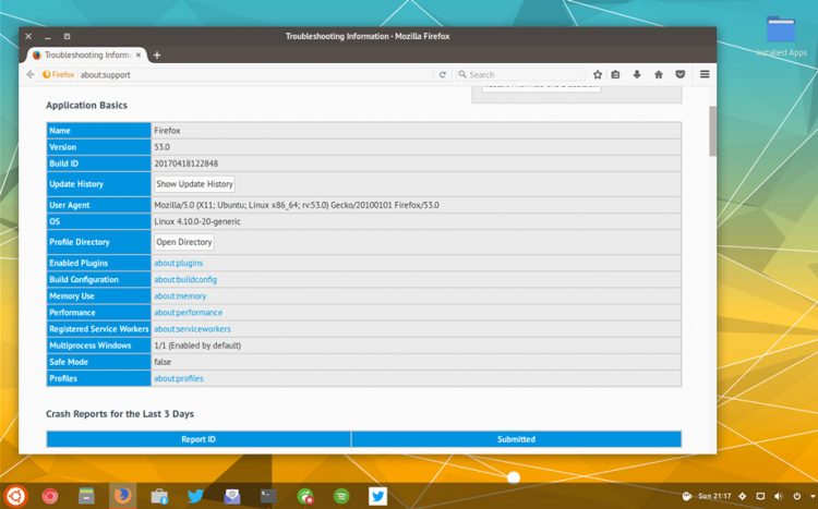 firefox multiprocess enabled on Ubuntu 17.04