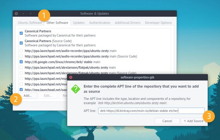 adding repo software sources on ubuntu