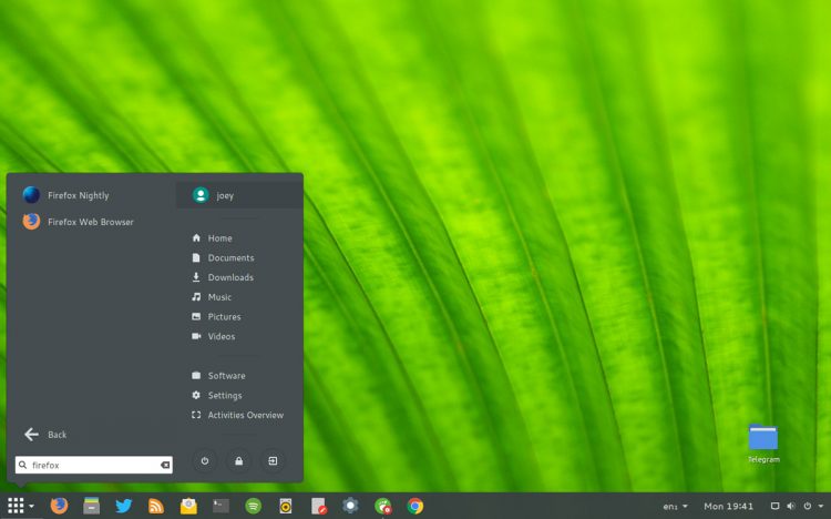 arc applications menu with Dash to Panel