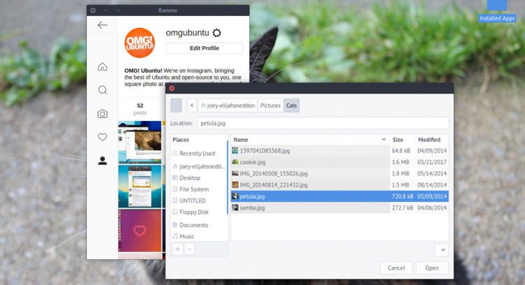 ramme desktop instagram uploading