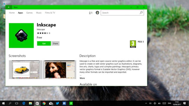 inkscape on the windows store