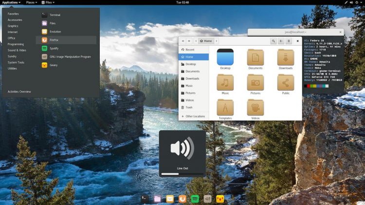 Stock Adwaita theme on Fedora desktop