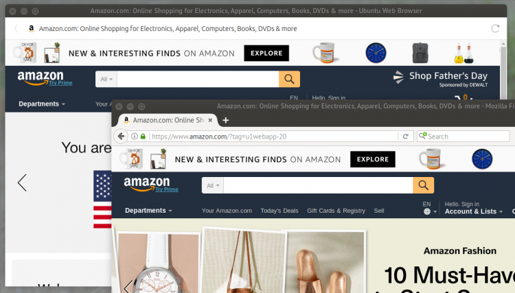 ubuntu unity amazon web app