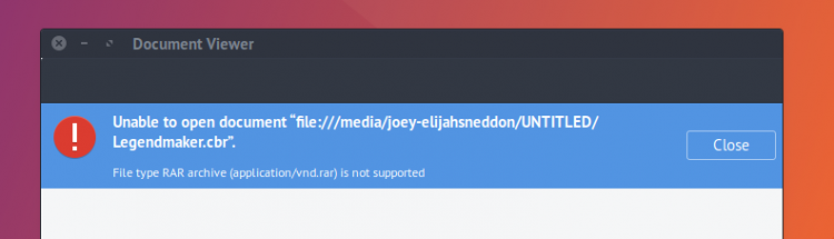 Evince cbr error