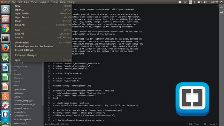 brackets for linux