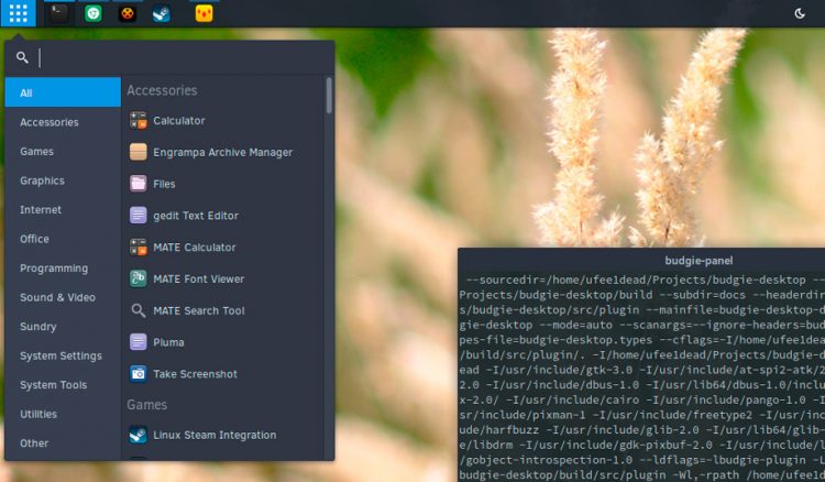 budgie desktop main menu applet