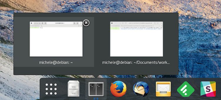 dash to dock preview windows