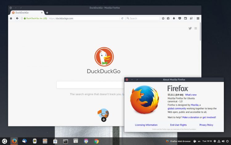 firefox 55 on ubuntu 17.04