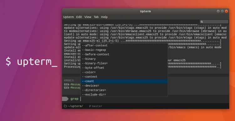 upterm on ubuntu 17.10