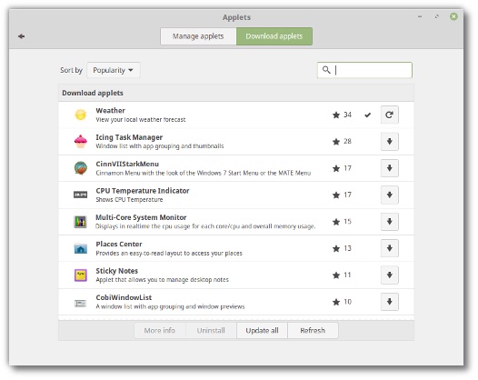 cinnamon 3.6 settings