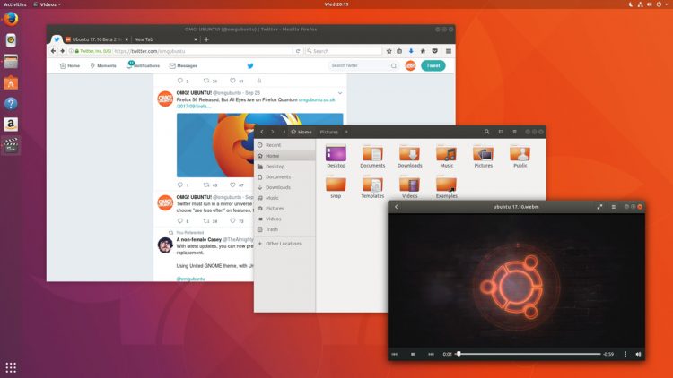 Ubuntu 17.10 desktop screenshot