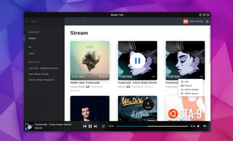 auryo desktop soundcloud app screenshot