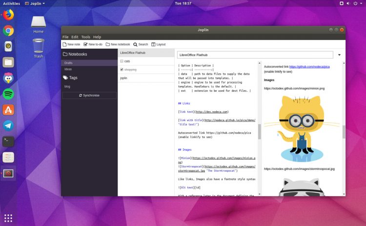 Joplin desktop app on ubuntu