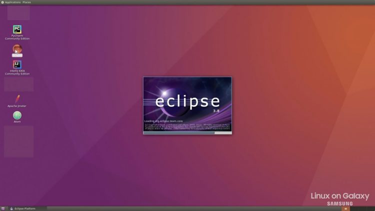 linux on galaxy - the ubuntu desktop and eclipse