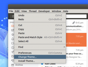 mailspring snap theme issue